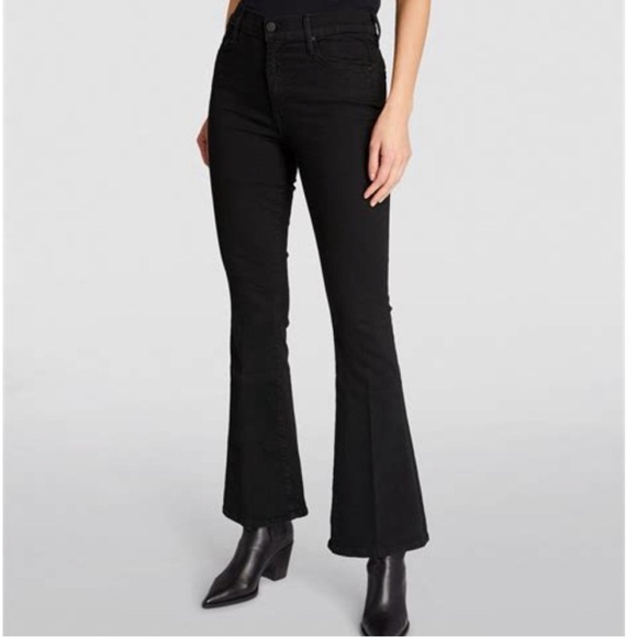 MOTHER The Weekender Black Flared Jeans Wash